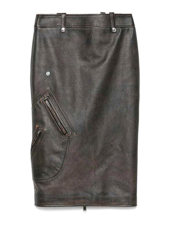 25SS 알렉산더 맥퀸 미디 스커트 829775Q5APD2122 Camel