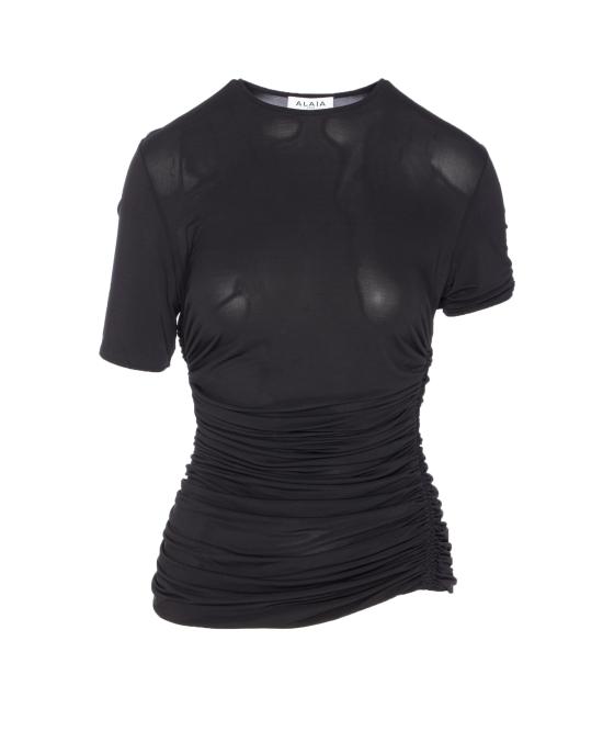 25FW 알라이아 반팔 티셔츠 AA9H1248J050B 995 Black