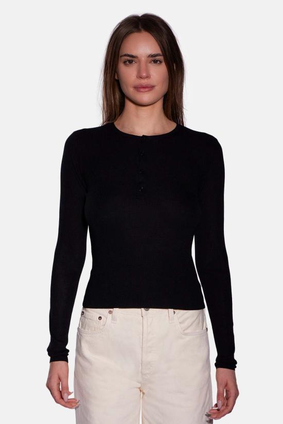  더 타일 클럽 긴팔 티셔츠 타일 클럽 실비아 실크 헨리