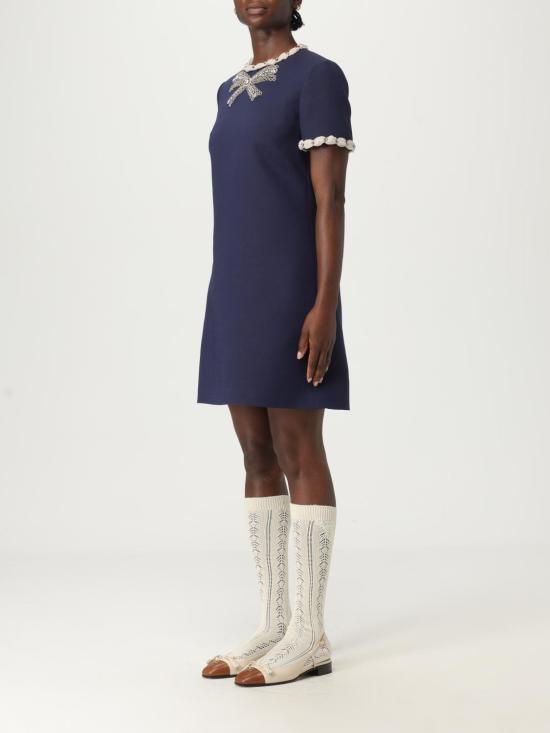 25FW 발렌티노 가라바니 롱 원피스 7B3VADR91CF Z61 Indigo - VALENTINO GARAVANI