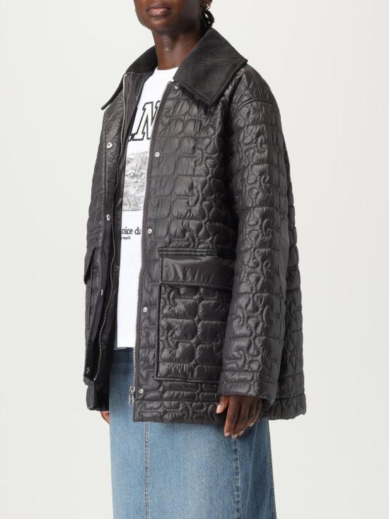 25FW 가니 샤이니 퀼트 미디 자켓 W0343 252 Grey - GANNI