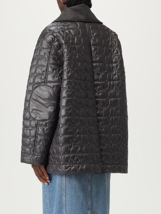 25FW 가니 샤이니 퀼트 미디 자켓 W0343 252 Grey - GANNI