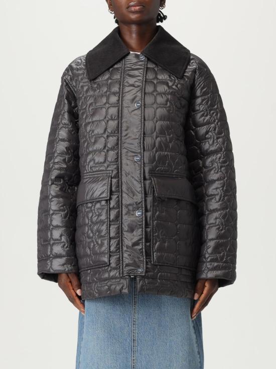 25FW 가니 샤이니 퀼트 미디 자켓 W0343 252 Grey