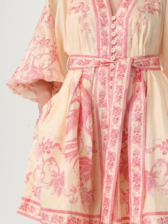 25FW 짐머만 숏 원피스 3500DSS252 CRMPNKFLO Yellow Cream - ZIMMERMANN