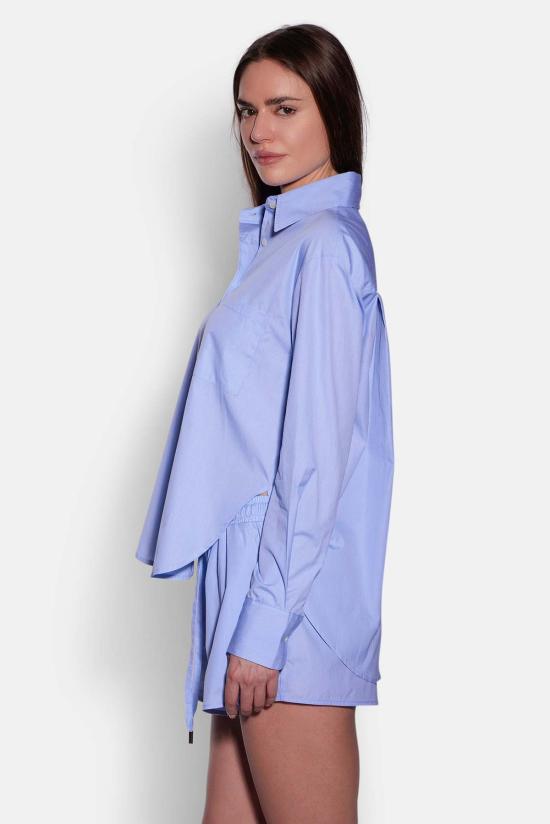  더 타일 클럽 셔츠 타일 클럽 릴리 팝린 보이프렌드 셔츠 씬 블루 스트라이프 - THE TILE CLUB