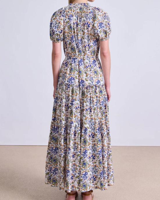  어피스 어파트 롱 원피스 어피스 아파트 마짜 맥시 드레스 바틱 플로럴 크림 - APIECE APART