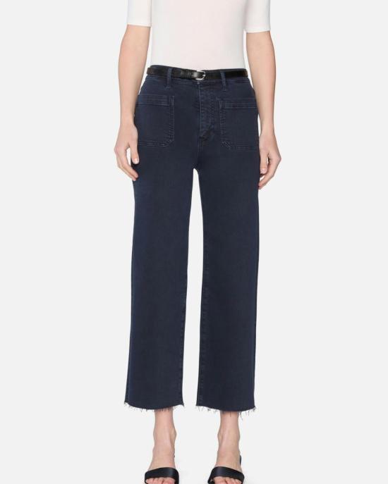  프레임 스트레이트 팬츠 더 앵커 팬츠 네이비 로우 프레이 - FRAME