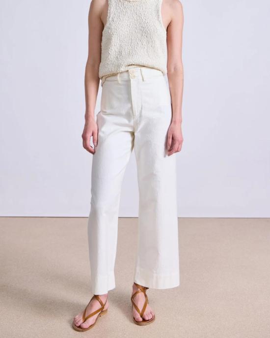  어피스 어파트 크롭 팬츠 Apiece Apart 클래식 메리다 팬츠 크림 - APIECE APART