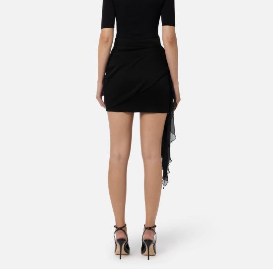 25SS 엘리자베타프랜치 숏 스커트 GOT9551E2 110 NERO - ELISABETTA FRANCHI