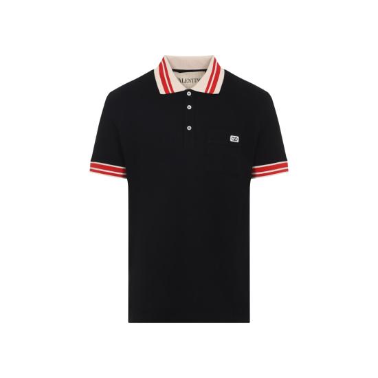 25FW 발렌티노 가라바니 폴로 티셔츠 7V3MH01KB19 0NO NERO BLACK
