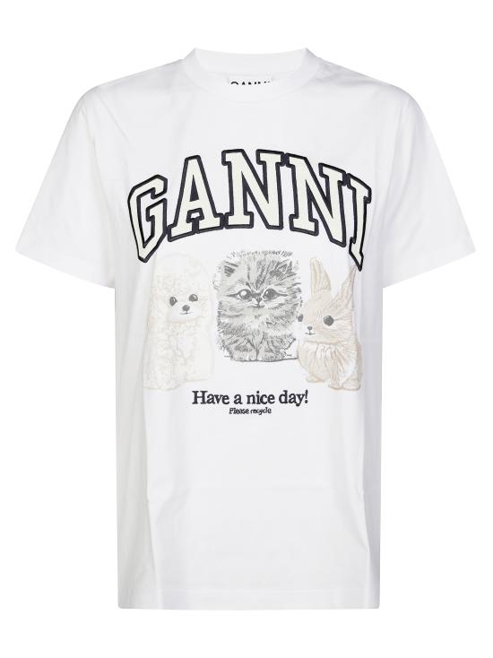 25FW 가니 반팔 티셔츠 T4237 151 BIANCO