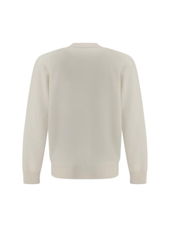 25FW 브루넬로 쿠치넬리 잉글리시 래글런 골지 가디건  M22707006 CO312 WHITE - BRUNELLO CUCINELLI