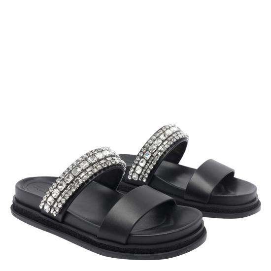 25FW 지미추 샌들 JADI FLATFKRBLACK CRYSTAL Black - JIMMY CHOO