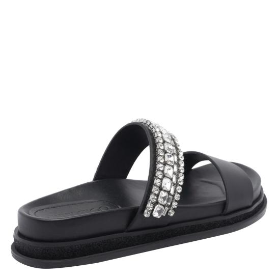 25FW 지미추 샌들 JADI FLATFKRBLACK CRYSTAL Black - JIMMY CHOO