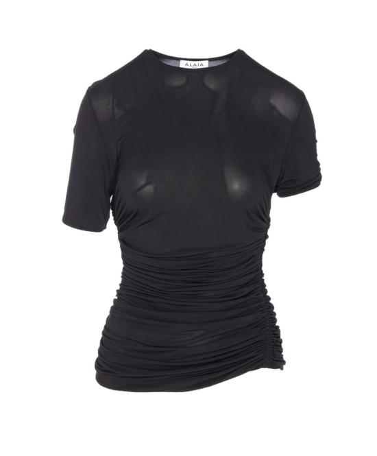 25FW 알라이아 반팔 티셔츠 AA9H1248J050B995 Black