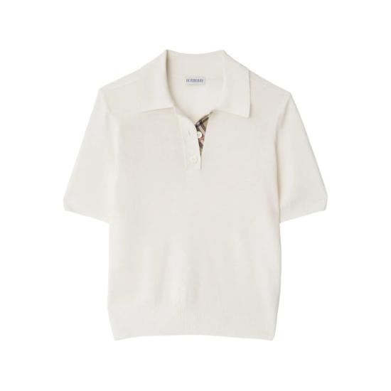 25FW 버버리 울 폴로 셔츠  8112168 AU25 SMT A3282 WHITE