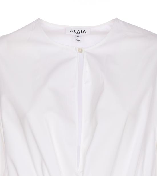 25FW 알라이아 미디 원피스 AA9R2659T611B 000 White - ALAIA