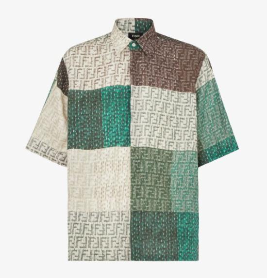  펜디 폴로 티셔츠 FS0795 AU73 F1RFY BROWN GREEN DOM