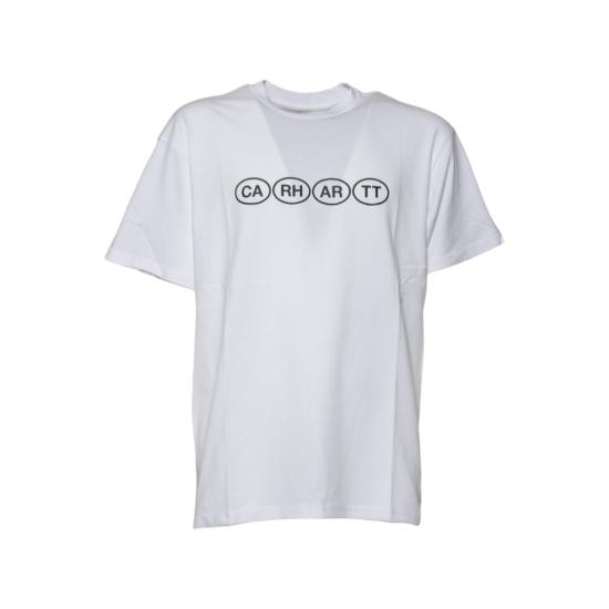  칼하트 WIP 반팔 티셔츠 I034664 00AXX WHITE BLACK DOM