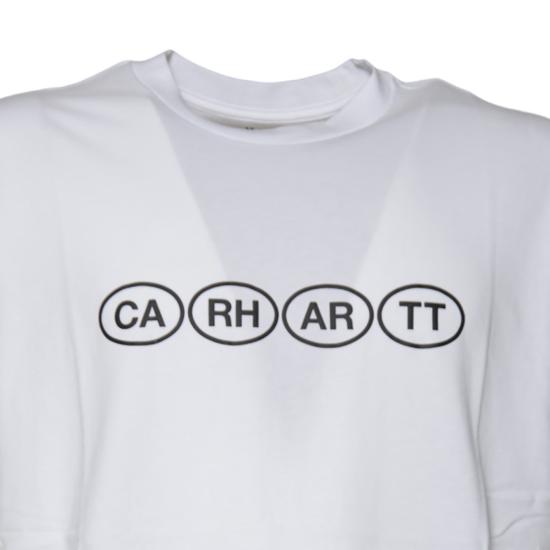  칼하트 WIP 반팔 티셔츠 I034664 00AXX WHITE BLACK DOM - CARHARTT WIP