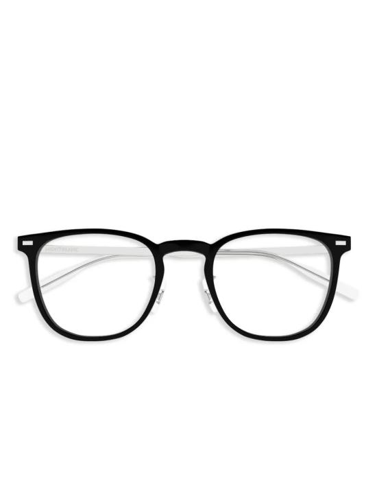 25SS 몽블랑 안경 MB0393ON 001 BLACK SILVER TRANSPARENT