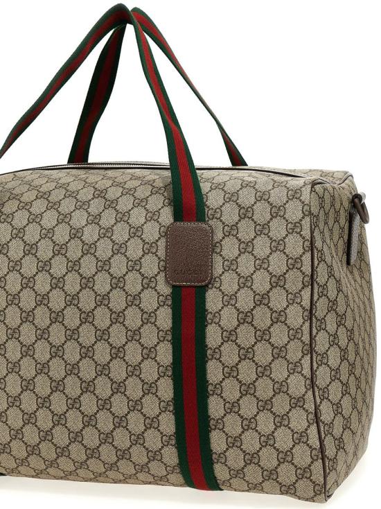  구찌 라지 더플백 스퀘어 웹 소프트 GG 수프림  758664FACK79768 Beige - GUCCI