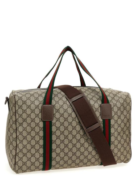  구찌 라지 더플백 스퀘어 웹 소프트 GG 수프림  758664FACK79768 Beige - GUCCI