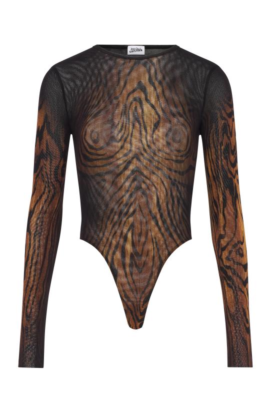 25FW 장 폴 고티에 바디수트 티셔츠 25 03 W TO314 M002P 0060 Black