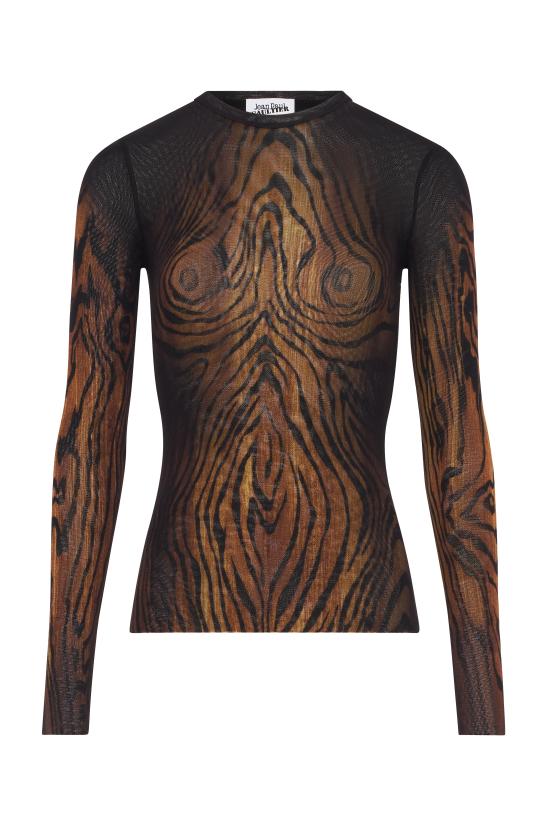 25FW 장 폴 고티에 긴팔 티셔츠 25 03 W TO335 M002P 0060 Black