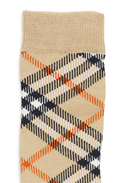 25FW [키즈] 버버리 언더웨어 8100428 CHECK KNIT SOCKB9368 Beige - BURBERRY