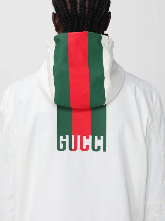 25FW 구찌 립스톱 코튼 윈드브레이커 804962ZAIAK 9174 White - GUCCI