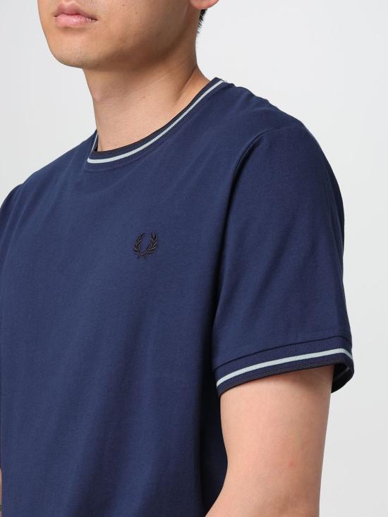 25FW 프레드페리 반팔 티셔츠 M1588 Y21 Blue 2 - FRED PERRY