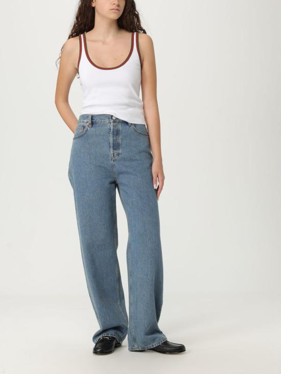 25SS 구찌 코튼 데님 진 828604XDDAS 4011 Blue - GUCCI