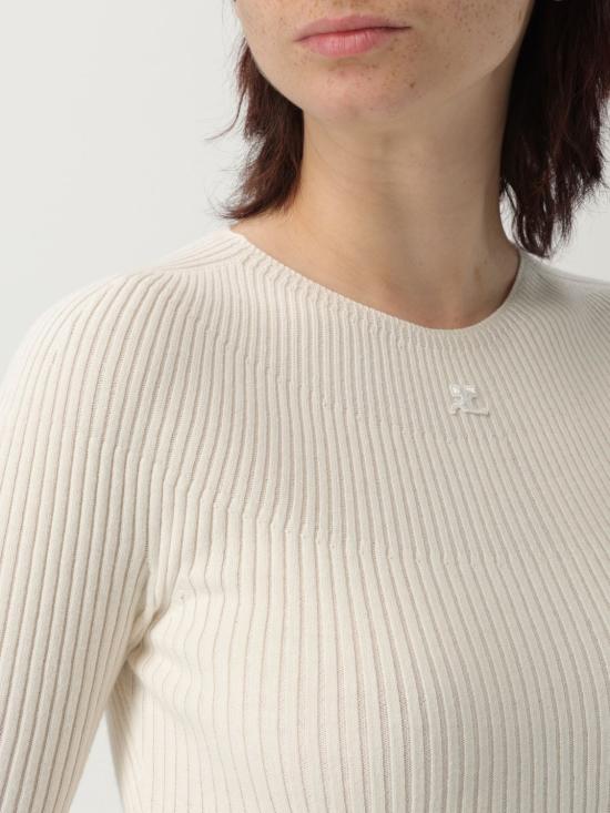 25FW 쿠레쥬 스웨터 125MPU130FI0049 0001 White - COURREGES