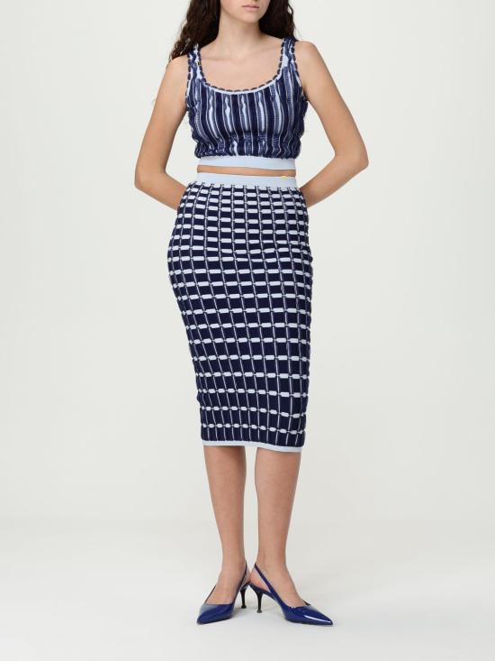 25FW 엘리자베타프랜치 미디 스커트 GK11S DN3 Sea - ELISABETTA FRANCHI