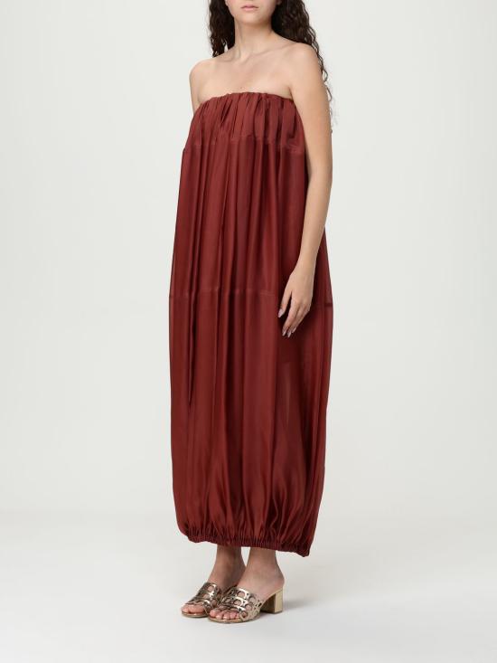 25SS 살바토레 페라가모 롱 원피스 13G952 782875 Brick Red - SALVATORE FERRAGAMO