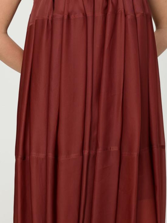 25SS 살바토레 페라가모 롱 원피스 13G952 782875 Brick Red - SALVATORE FERRAGAMO