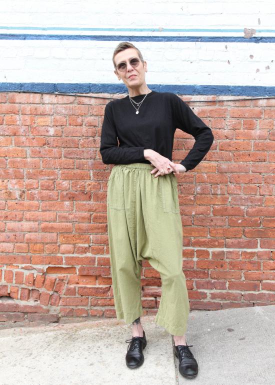  안티 오티 크롭 팬츠 앤티 오티 풀온 팬츠 - AUNTIE OTI