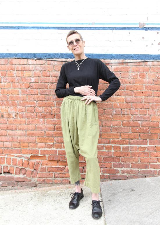  안티 오티 크롭 팬츠 앤티 오티 풀온 팬츠 - AUNTIE OTI