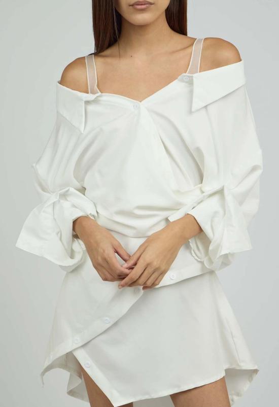  더 엔케이씨 스토어 숏 원피스 Nkc 스토어 아리아 버튼 미니 셔츠 드레스 - The NKC Store