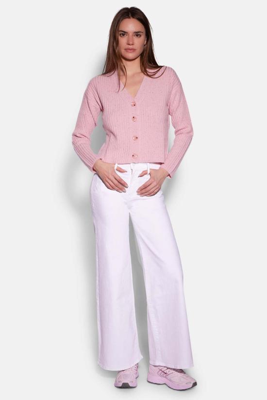  더 타일 클럽 가디건 타일 클럽 베아트리스 리브드 카디건 스페클드 핑크 - THE TILE CLUB