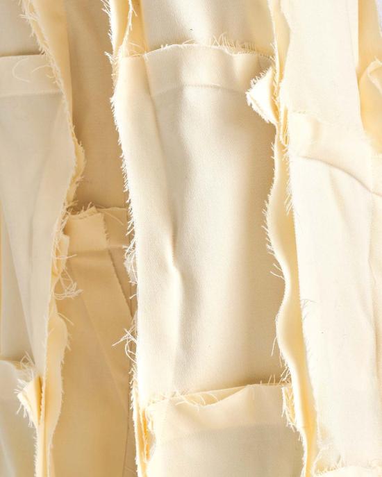  꼼데가르송 스트레이트 팬츠 Comme Des Garçons 패널 울 블렌드  크림 - COMME DES GARCONS