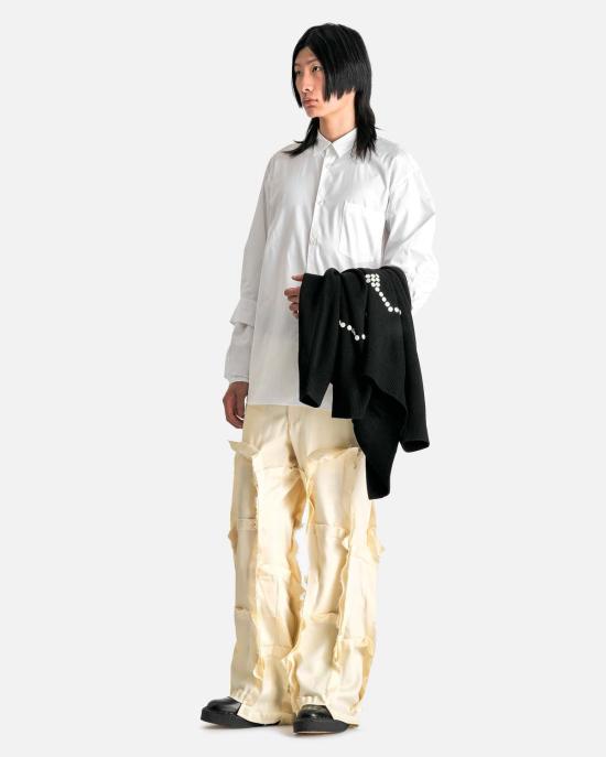  꼼데가르송 스트레이트 팬츠 Comme Des Garçons 패널 울 블렌드  크림