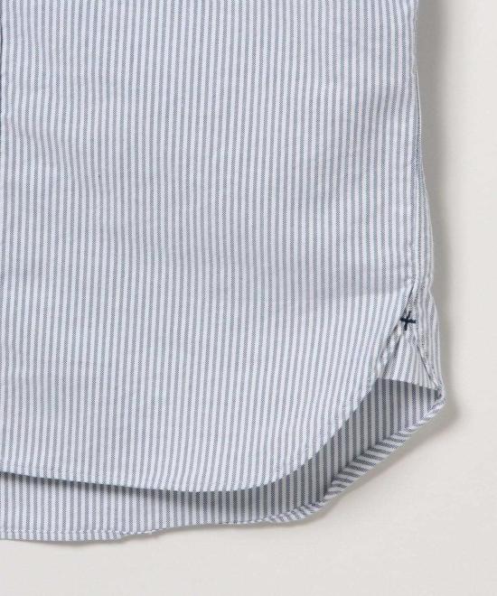  빔스 탑 플러스 B.D. 반팔 캔디 스트라이프 셔츠 블루 - BEAMS