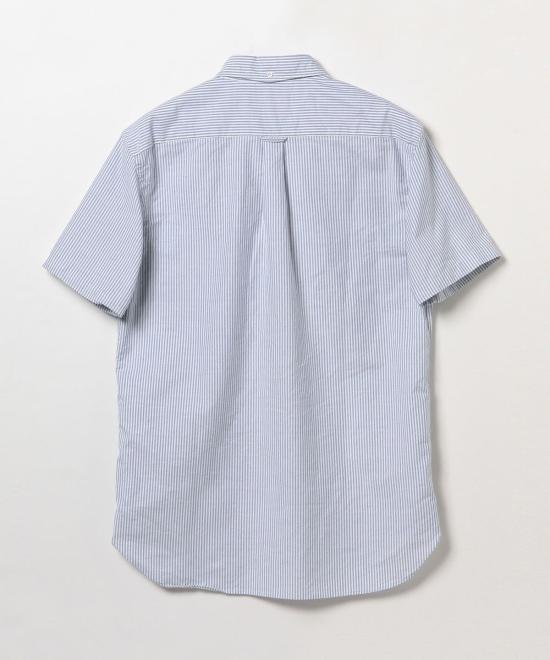  빔스 탑 플러스 B.D. 반팔 캔디 스트라이프 셔츠 블루 - BEAMS