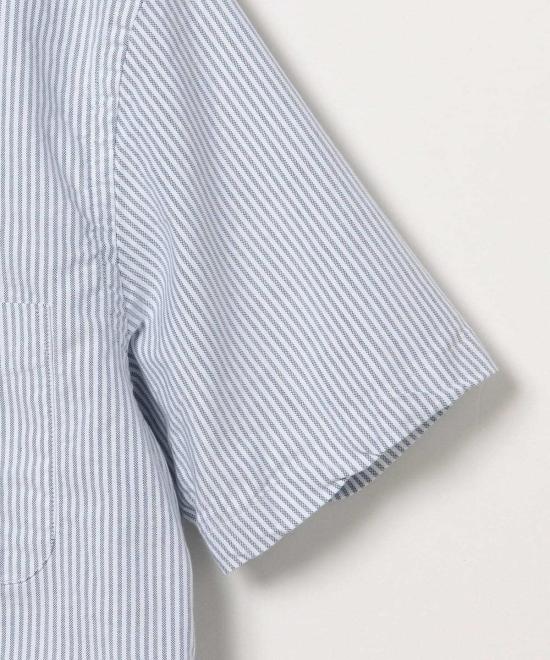  빔스 탑 플러스 B.D. 반팔 캔디 스트라이프 셔츠 블루 - BEAMS