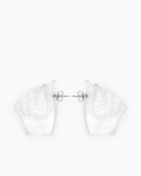  와이프로젝트 이어링 Y/Project 미디 핑거 하트 펜던트  투명