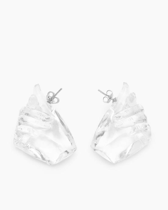  와이프로젝트 이어링 Y/Project 미디 핑거 하트 펜던트  투명 - Y PROJECT