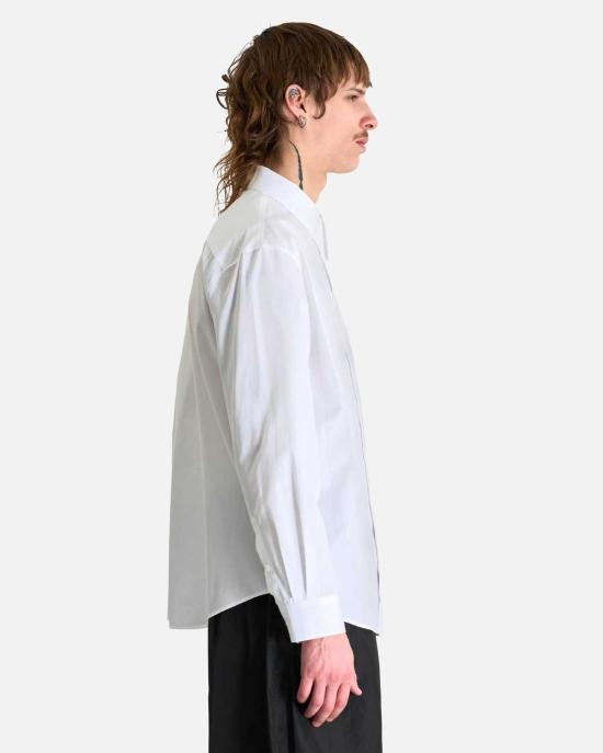  시몬로샤 긴팔 셔츠 시몬 로샤 클래식핏  터보 엠블럼 화이트/펄 - SIMONE ROCHA