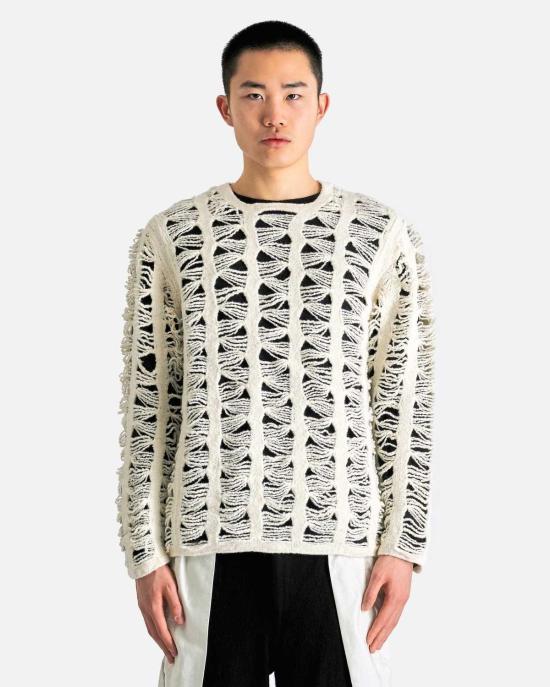  꼼데가르송 스웨터 Comme Des Garçons 컷아웃 긴소매  내추럴 - COMME DES GARCONS